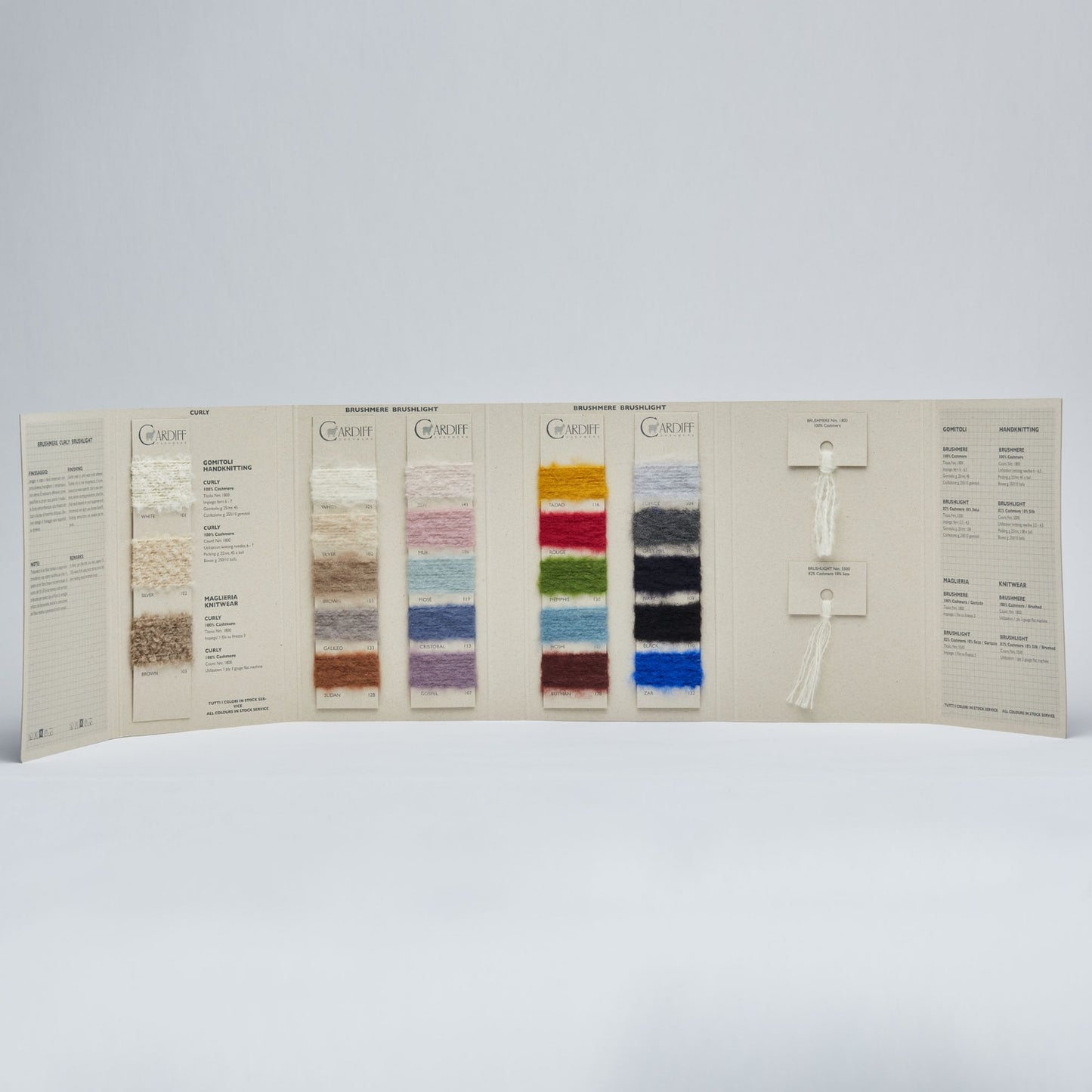Farbkarte für Brushlight und Brushmere