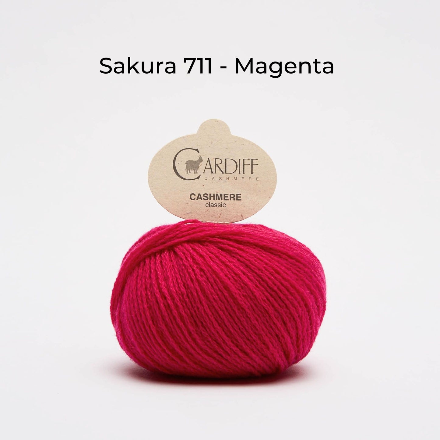 Wollknäuel Kaschmirwolle von Cardiff Cashmere Classic, Farbe Magenta 711