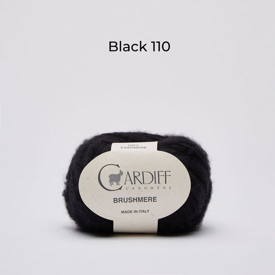Wollknäuel Kaschmirwolle von Cardiff Brusmehre, Farbe Schwarz, Black 110