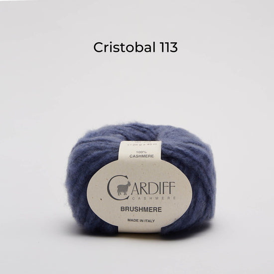 Wollknäuel Kaschmirwolle von Cardiff Brusmehre, Farbe Jeansblau, Cristobal 113