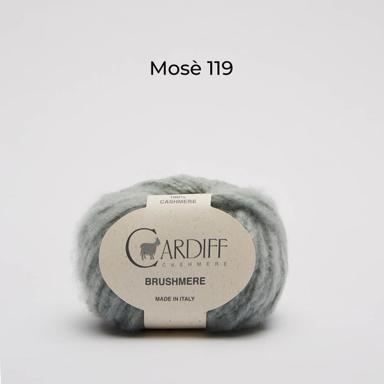 Wollknäuel Kaschmirwolle von Cardiff Brusmehre, Farbe pudriges Mint, Mosè 119