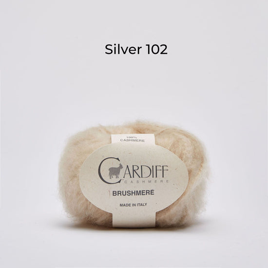 Wollknäuel Kaschmirwolle von Cardiff Brusmehre, Farbe Beige, Silver 102
