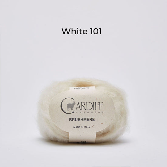 Wollknäuel Kaschmirwolle von Cardiff Brusmehre, Farbe white 101