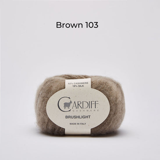 Wollknäuel Kaschmirwolle von Cardiff Brushlight, Farbe Taupe, Brown 103