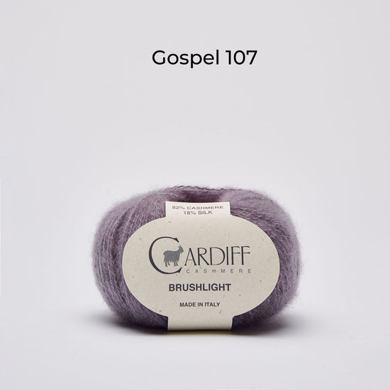 Wollknäuel Kaschmirwolle von Cardiff Brushlight, Farbe Mauve, Gospel 107