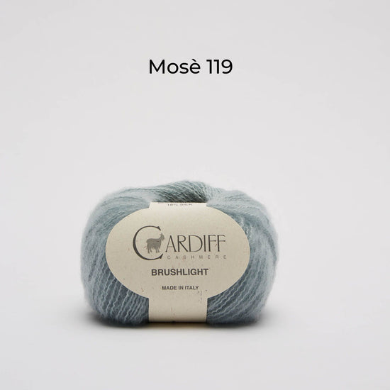 Wollknäuel Kaschmirwolle von Cardiff Brushlight, Farbe pudriges Mint, Mosè 119