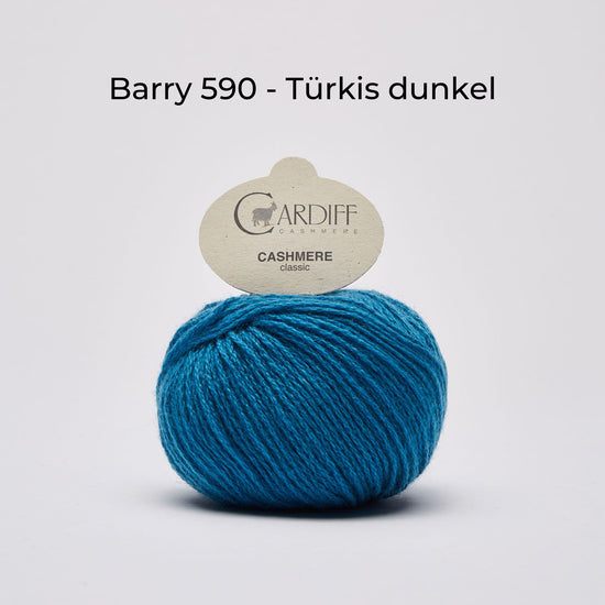 Wollknäuel Kaschmirwolle von Cardiff Cashmere Classic, Farbe Türkis dunkel 590