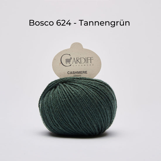 Wollknäuel Kaschmirwolle von Cardiff Cashmere Classic, Farbe Tannengrün 624