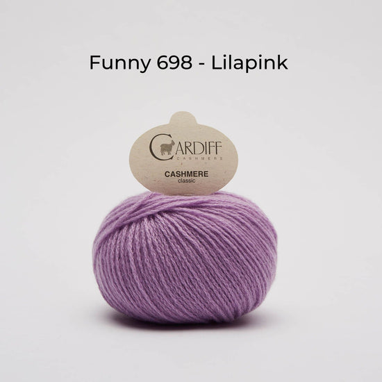 Wollknäuel Kaschmirwolle von Cardiff Cashmere Classic, Farbe Lilapink 698