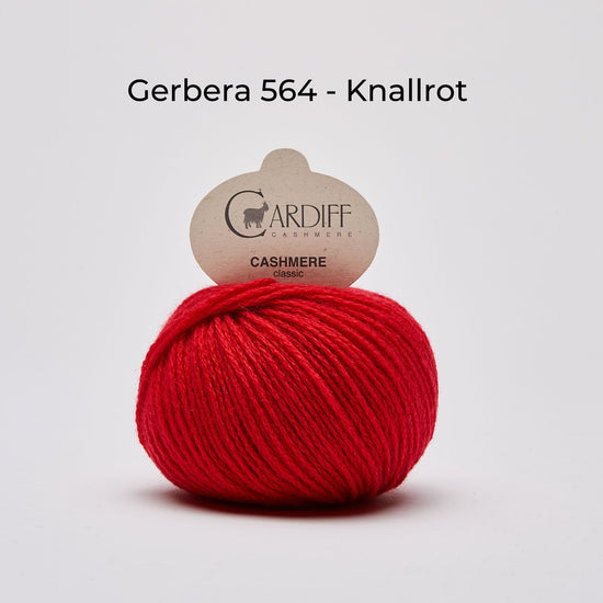 Wollknäuel Kaschmirwolle von Cardiff Cashmere Classic, Farbe Signalrot 564