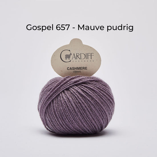 Wollknäuel Kaschmirwolle von Cardiff Cashmere Classic, Farbe pudriges Mauve 657