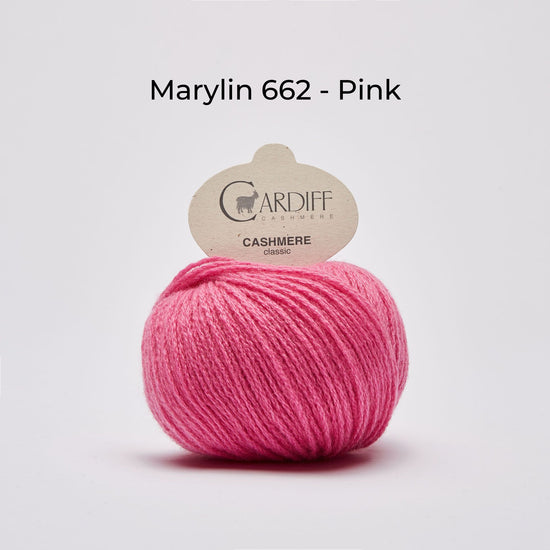 Wollknäuel, Cardiff Cashmere Classic, Farbe Marylin 662, Pink