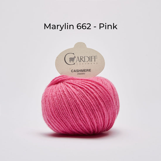 Wollknäuel Kaschmirwolle von Cardiff Cashmere Classic, Farbe Pink 662