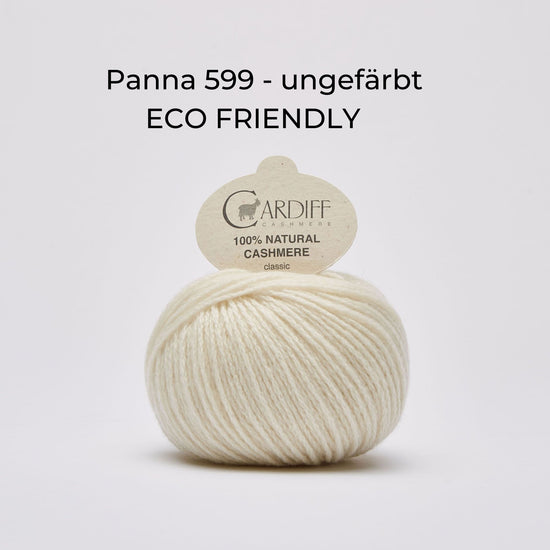 Wollknäuel Kaschmirwolle von Cardiff Cashmere Classic, Farbe cremeweiß 599