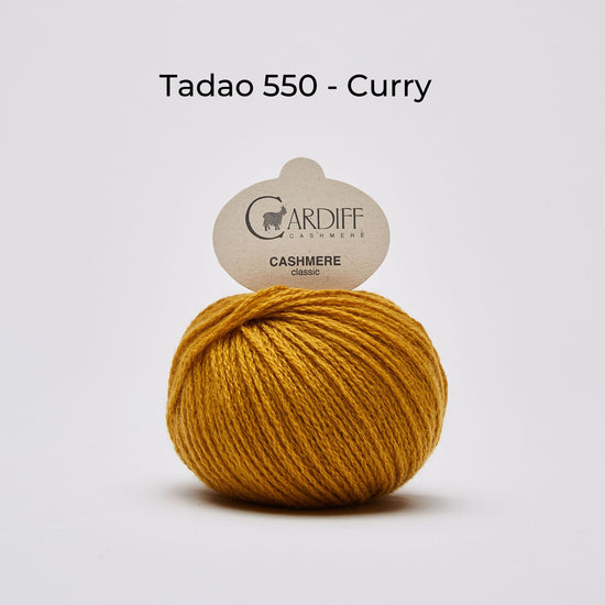 Wollknäuel Kaschmirwolle von Cardiff Cashmere Classic, Farbe Curry 550