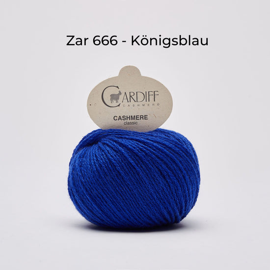 Wollknäuel Kaschmirwolle von Cardiff Cashmere Classic, Farbe Königsblau 666