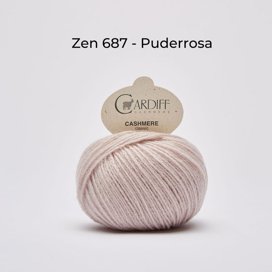 Wollknäuel Kaschmirwolle von Cardiff Cashmere Classic, Farbe Puderrosa 687