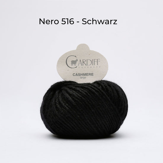 Wollknäuel Kaschmirwolle von Cardiff Cashmere Large, Farbe schwarz 516