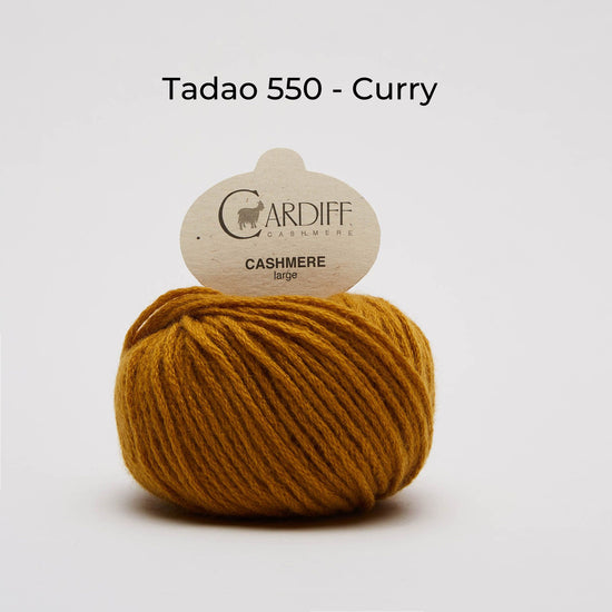 Wollknäuel Kaschmirwolle von Cardiff, Large, Farbe Curry, Tadao 550