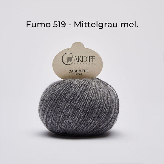 Wollknäuel Kaschmirwolle von Cardiff, Small, Farbe Mittelgrau, Fumo 519