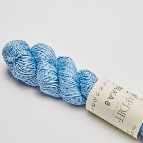 Wollstrang, Kaschmirwolle mit Seide, SILKA 8, Farbe Himmelblau 03