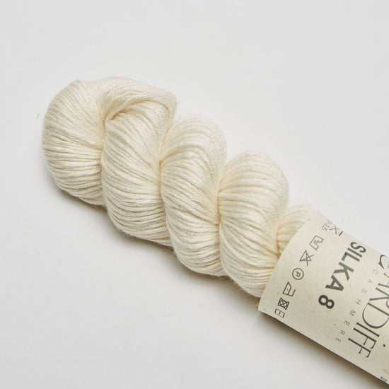 Wollstrang, Kaschmirwolle mit Seide, SILKA 8, Farbe Naturweiß 11