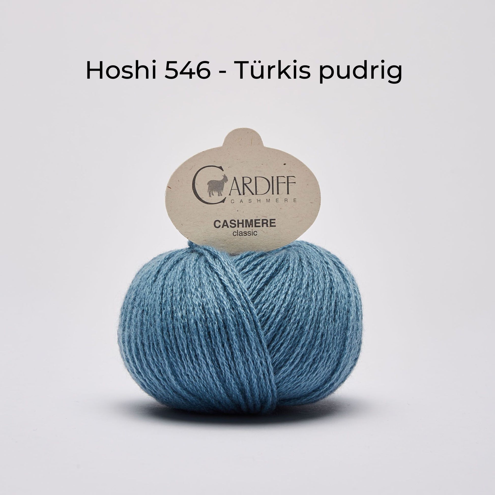 Wollknäuel, Cardiff Cashmere Classic, Farbe Hoshi 546, pudriges Türkis