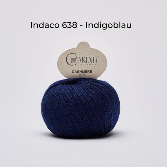 Wollknäuel, Cardiff Cashmere Classic, Farbe Indaco 638, Indigoblau